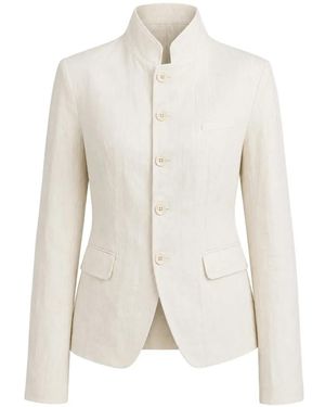 Forme D'expression Cropped Single-Breasted Jacket - White
