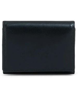 Marni Bi-Fold Embossed Logo Leather Wallet - Blue