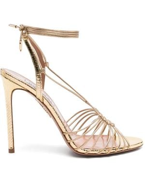 Aquazzura Ritmo Tie Leather Sandals - White