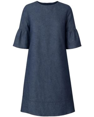Gran Sasso Bell-Sleeve Mini Dress - Blue