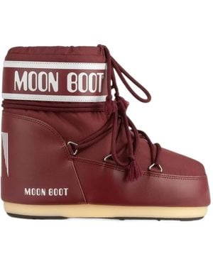 Moon Boot Icon Low Burgundy Nylon Boots - Red
