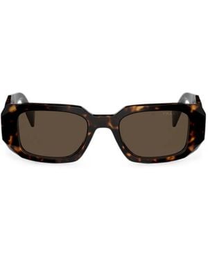 Prada Symbole Geometric-Frame Sunglasses - Brown