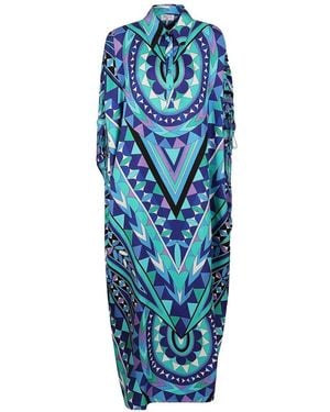 PUCCI Manuba-Print Kaftan Top - Blue