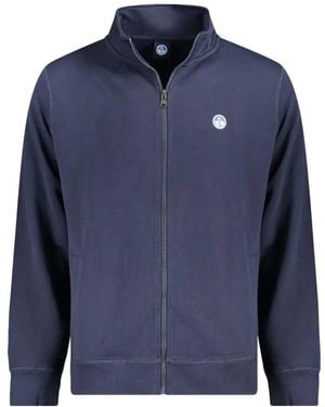 North Sails Logo-Detail Zip-Up Cardigan - Blue