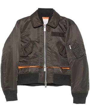 Sacai Cotton Blend Blouson Jacket - Brown