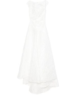 Talbot Runhof Vestido Midi A Capas Escalonadas - Blanco