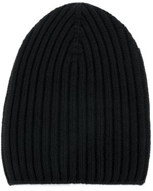 Barrie Ribbed-Knit Cashmere Beanie - Black
