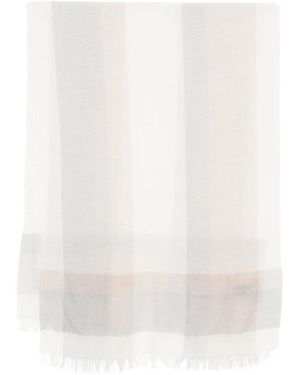 D.exterior Écharpe Rayée À Franges - Blanc