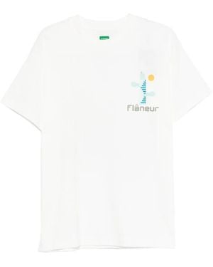 flâneur Festival Map Graphic-Print T-Shirt - White