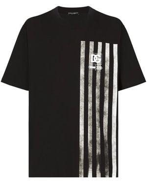 Dolce & Gabbana ストライプ Tシャツ - ブラック