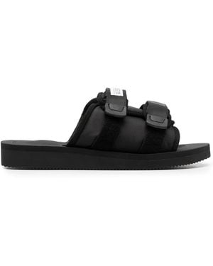 Suicoke Logo-Patch Touch-Strap Slides - Black