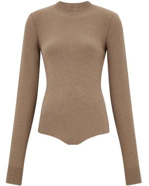 Ferragamo Body De Manga Larga - Marrón