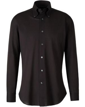 Fray ボタン シャツ - ブラック