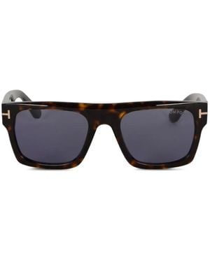 Tom Ford Occhiali Da Sole Squadrati Con Effetto Tartarugato - Nero