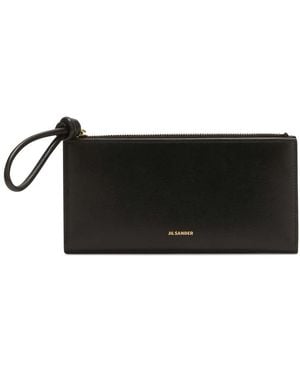 Jil Sander Bi-Fold Leather Purse - Black