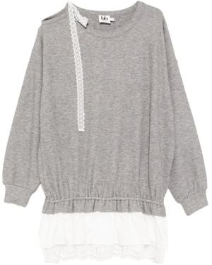 B+ AB Kleid mit Spitzenbesatz - Grau