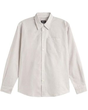 A.P.C. Greg Striped Long-Sleeve Shirt - White