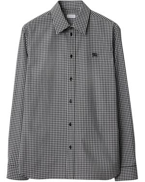 Burberry Embroidered Long-Sleeves Shirt - Grey