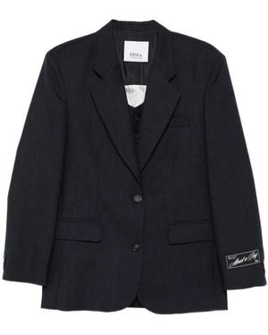 Erika Cavallini Semi Couture Pinstripe Single-breasted Blazer - ブラック