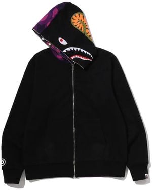 A Bathing Ape Camo Shark Camouflage Hoodie - Black