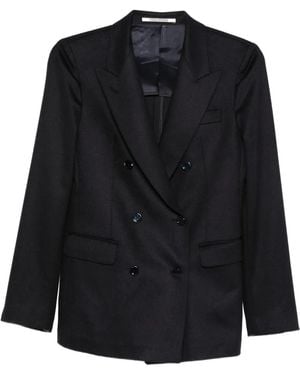 Tagliatore Double-Breasted Long-Sleeves Blazer - Black