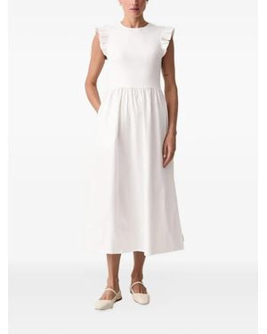 Marc O' Polo Ruffled Sleeveless Midi Dress - White