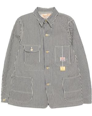 Sugar Cane Jeans Striped Denim Jacket - Grey