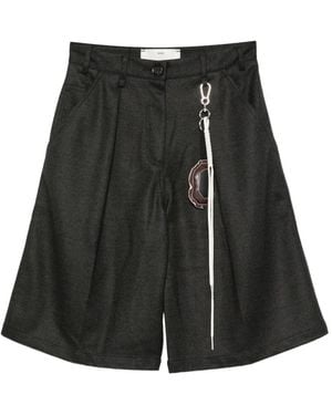 Song For The Mute Pleated Wide-Leg Shorts - Black
