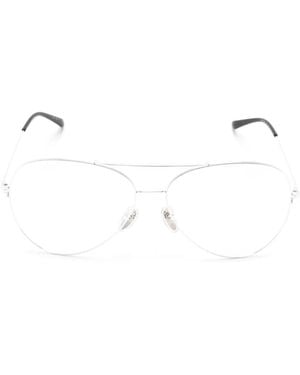 Gucci Double-Bridge Pilot-Frame Sunglasses - Natural