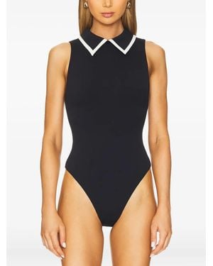 Alice + Olivia Sleeveless Collar Bodysuit - Blue