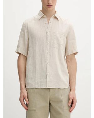 Marc O' Polo Short-Sleeve Chest-Pocket Shirt - Natural