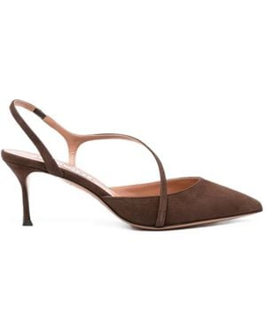 Aquazzura Pointed-Toe Slingback Pumps - Brown