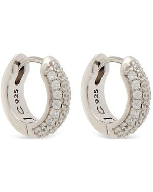 CERNUCCI Pavé Hoop Earrings - Blanc
