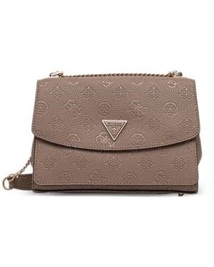Guess Cresidia Embossed Chain Cross Body Bag - Grey