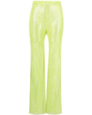 Santa Brands Rhinestone-Embellished High-Waisted Trousers - Yellow