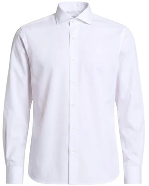 Peserico Spread-Collar Long-Sleeve Shirt - White