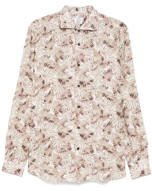 Mazzarelli Leaf-Print Shirt - Natural