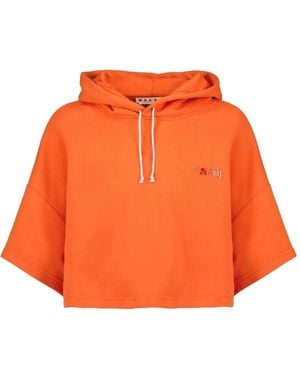 Marni Cropped Hoodie - Orange