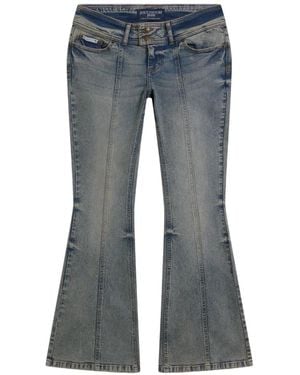 Juicy Couture Embroidered Flared Jeans - Blue