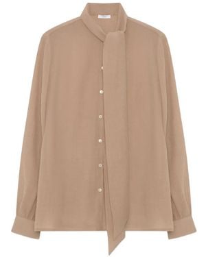 Lardini Blouse À Col Noué - Natural