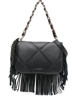 La Carrie Medium Isabel Fringed Shoulder Bag - Black