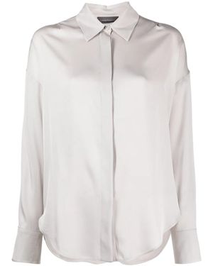 Lorena Antoniazzi Luna Spread-Collar Button-Up Shirt - White