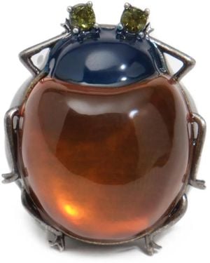 Bimba Y Lola Amber Beetle Ring - Gray