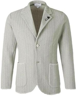 Lardini Herringbone Two-Button Blazer - Grey