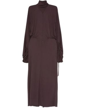 Lanvin Gathered Midi Dress - Purple