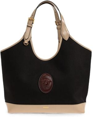 Versace Rivière Canvas Tote Bag - Black