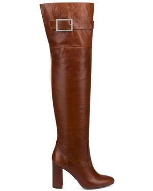 Dondup Buckle-Detail Leather Boots - Brown