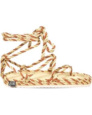 Nomadic State Of Mind Rope-Tie Flat Sandals - Metallic
