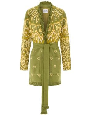 Hayley Menzies Dalton Fringe-Trim Cardigan - Green
