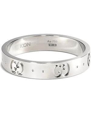 Gucci グッチ Icon リング 18kホワイトゴールド - メタリック